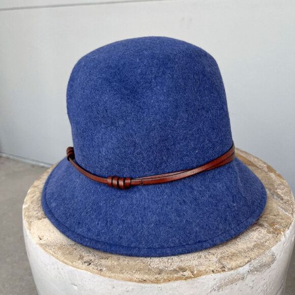 Filippo Catarzi Wool Felt Bucket Hat with Leather Band | Made in Italy O/S - Picture 1 of 7